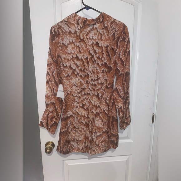 New! NANUSHKA Tess Cutout Snake-Print Satin Mini Dress 🤎 XS NWT! - Picture 15 of 16